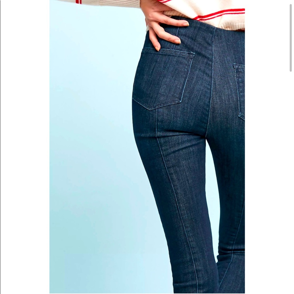 EUC Anthropologie Pilcro Skinny Jeans 25 Dark Blue High Rise WORN ONCE